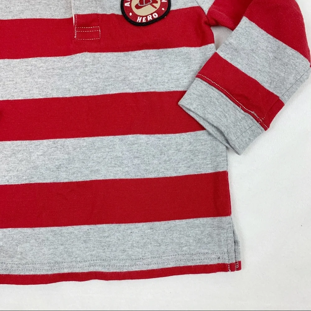 Gymboree long sleeve striped patch polo shirt‎